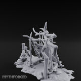 Rope-Knotted Shield-Hung Tribal Weapon Display Scene Miniature for Dungeons and Dragons, Pathfinder or other TTRPGs