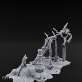 Rope-Knotted Shield-Hung Tribal Weapon Display Scene Miniature for Dungeons and Dragons, Pathfinder or other TTRPGs