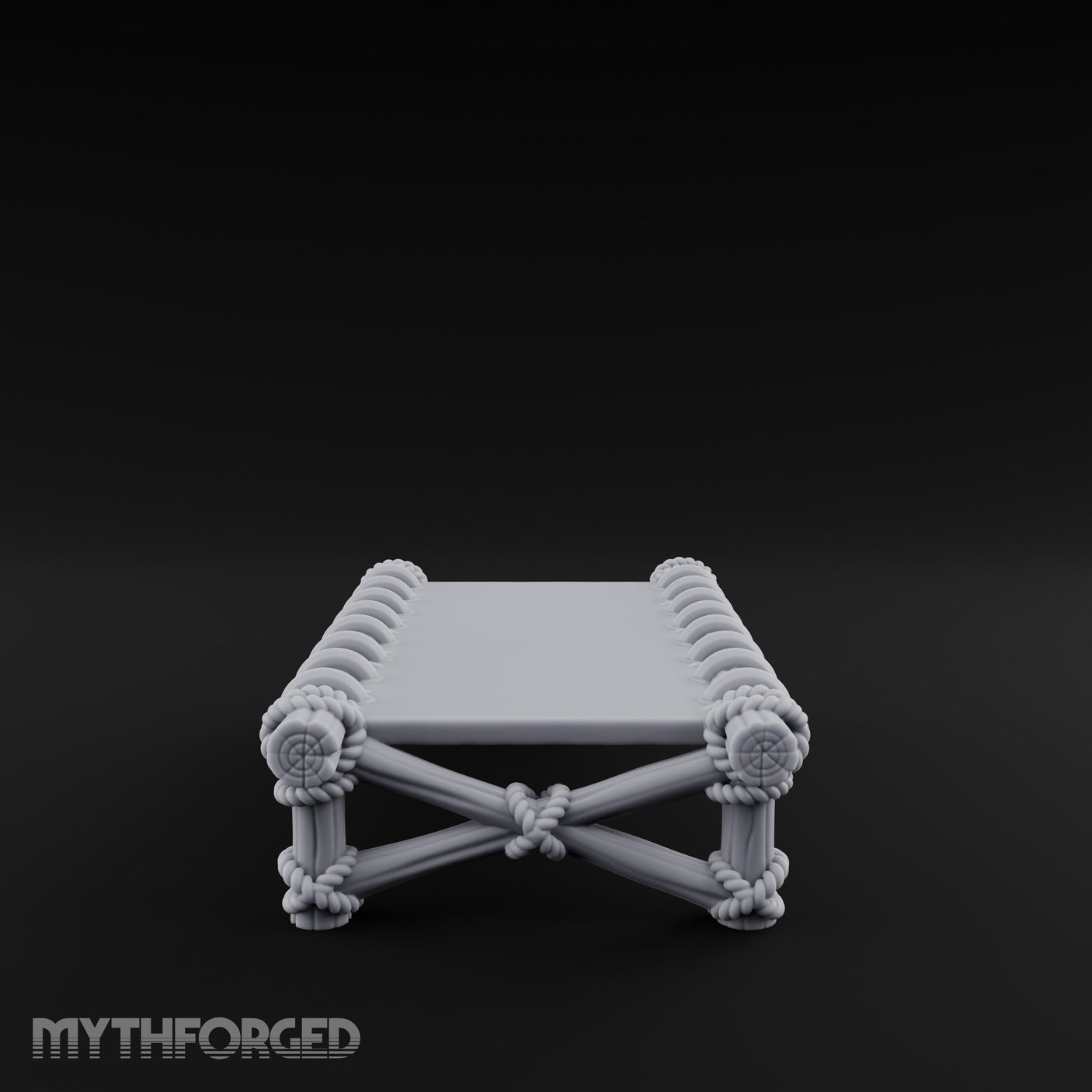 Rope-Lashed Cross-Braced Pirate Rope Bed Miniature for Dungeons and Dragons, Pathfinder or other TTRPGs