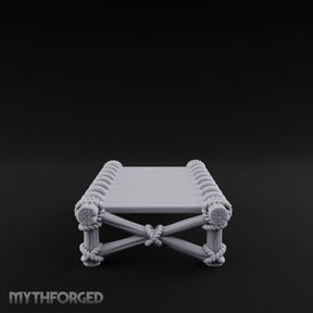 Rope-Lashed Cross-Braced Pirate Rope Bed Miniature for Dungeons and Dragons, Pathfinder or other TTRPGs