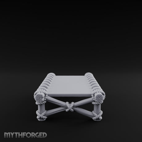 Rope-Lashed Cross-Braced Pirate Rope Bed Miniature for Dungeons and Dragons, Pathfinder or other TTRPGs