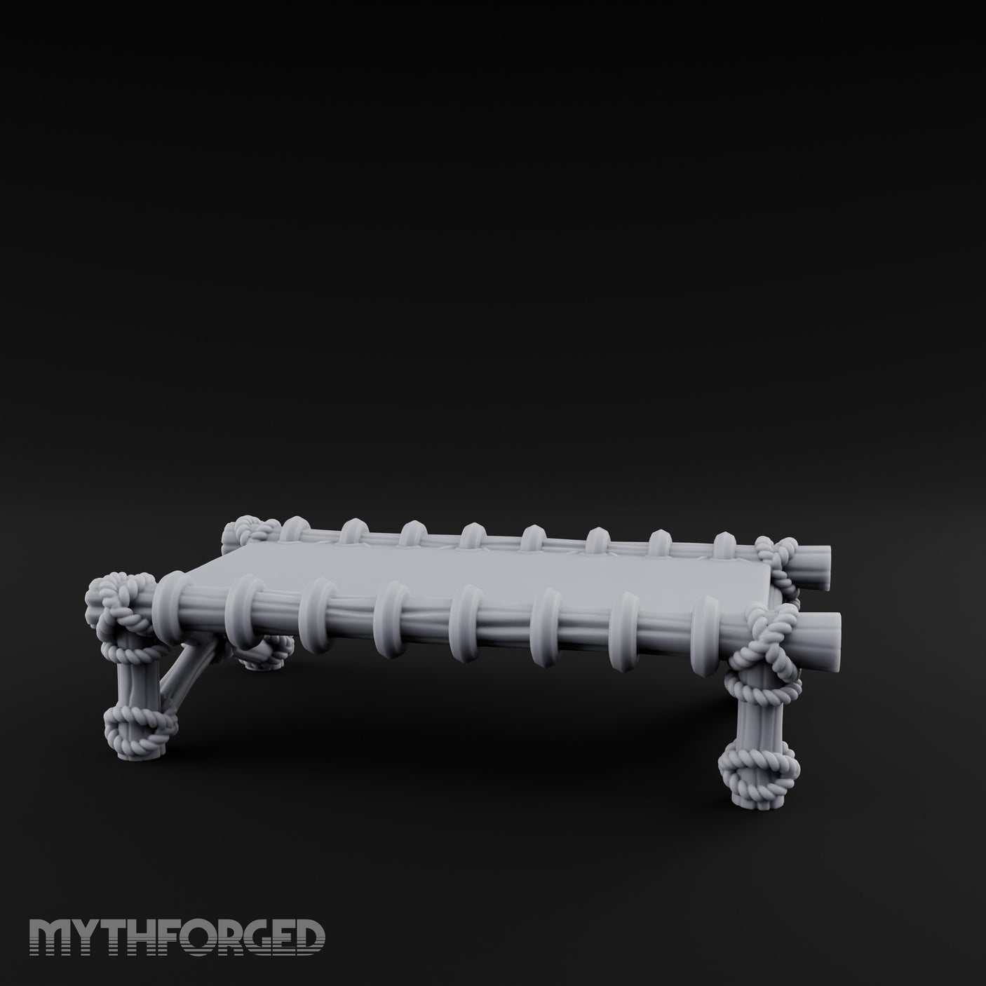 Rope-Lashed Cross-Braced Pirate Rope Bed Miniature for Dungeons and Dragons, Pathfinder or other TTRPGs