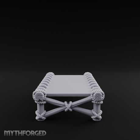 Rope-Lashed Cross-Braced Pirate Rope Bed Miniature for Dungeons and Dragons, Pathfinder or other TTRPGs
