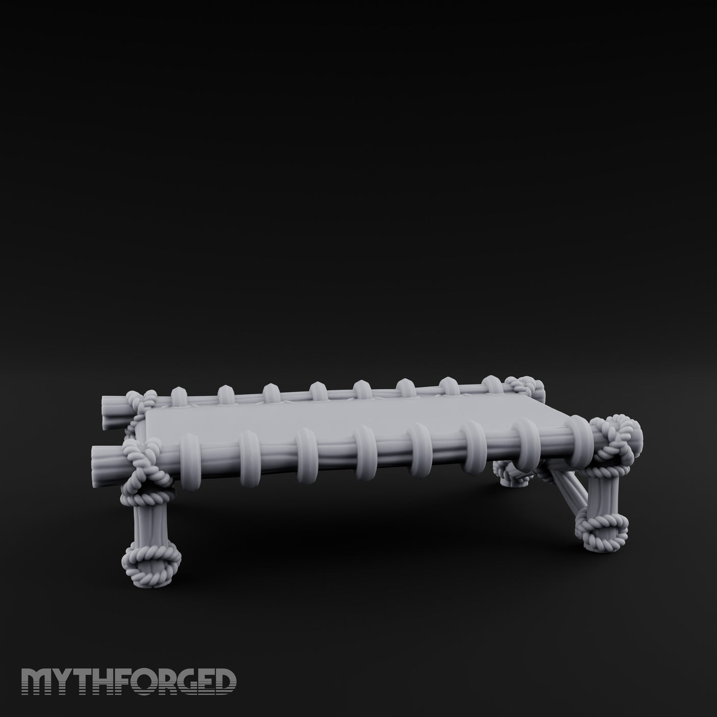Rope-Lashed Cross-Braced Pirate Rope Bed Miniature for Dungeons and Dragons, Pathfinder or other TTRPGs