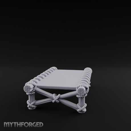 Rope-Lashed Cross-Braced Pirate Rope Bed Miniature for Dungeons and Dragons, Pathfinder or other TTRPGs
