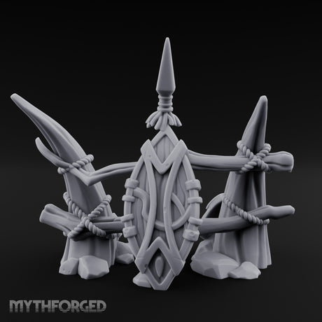 Rope-Lashed Diamond-Etched Tribal Idol Marker Scene Miniature for Dungeons and Dragons, Pathfinder or other TTRPGs