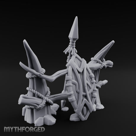 Rope-Lashed Diamond-Etched Tribal Idol Marker Scene Miniature for Dungeons and Dragons, Pathfinder or other TTRPGs