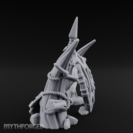 Rope-Lashed Diamond-Etched Tribal Idol Marker Scene Miniature for Dungeons and Dragons, Pathfinder or other TTRPGs