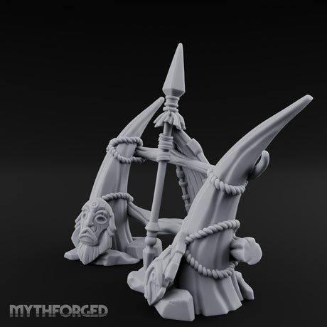 Rope-Lashed Diamond-Etched Tribal Idol Marker Scene Miniature for Dungeons and Dragons, Pathfinder or other TTRPGs