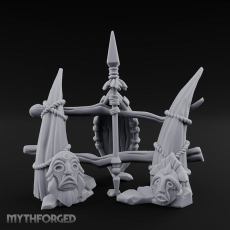 Rope-Lashed Diamond-Etched Tribal Idol Marker Scene Miniature for Dungeons and Dragons, Pathfinder or other TTRPGs