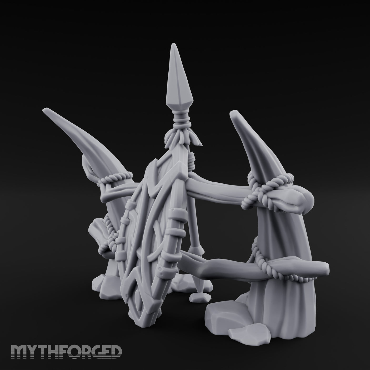 Rope-Lashed Diamond-Etched Tribal Idol Marker Scene Miniature for Dungeons and Dragons, Pathfinder or other TTRPGs