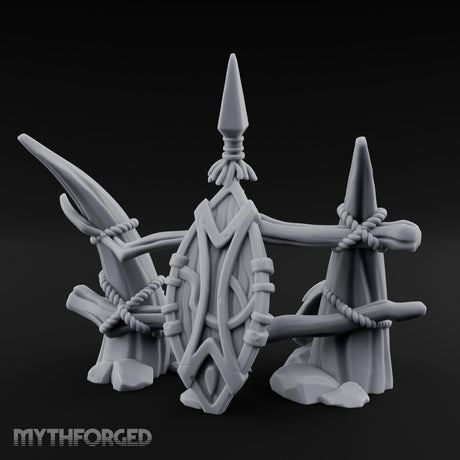 Rope-Lashed Diamond-Etched Tribal Idol Marker Scene Miniature for Dungeons and Dragons, Pathfinder or other TTRPGs