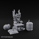 Rope-Lashed Spike-Studded Torture Chair Clutter Set Miniature for Dungeons and Dragons, Pathfinder or other TTRPGs