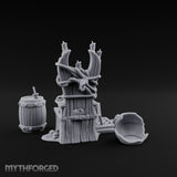 Rope-Lashed Spike-Studded Torture Chair Clutter Set Miniature for Dungeons and Dragons, Pathfinder or other TTRPGs