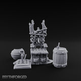 Rope-Lashed Spike-Studded Torture Chair Clutter Set Miniature for Dungeons and Dragons, Pathfinder or other TTRPGs