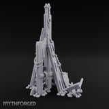 Rope-Lashed Timber-Scattered Ruined Trebuchet Miniature for Dungeons and Dragons, Pathfinder or other TTRPGs