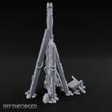 Rope-Lashed Timber-Scattered Ruined Trebuchet Miniature for Dungeons and Dragons, Pathfinder or other TTRPGs