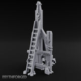 Rope-Lashed Timber-Scattered Ruined Trebuchet Miniature for Dungeons and Dragons, Pathfinder or other TTRPGs