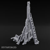 Rope-Lashed Timber-Scattered Ruined Trebuchet Miniature for Dungeons and Dragons, Pathfinder or other TTRPGs