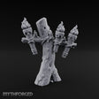 Rope-Lashed Torch-Bristling Tribal Wooden Torch Stand Miniature for Dungeons and Dragons, Pathfinder or other TTRPGs