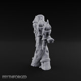 Rope-Lashed Torch-Bristling Tribal Wooden Torch Stand Miniature for Dungeons and Dragons, Pathfinder or other TTRPGs