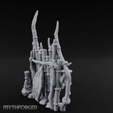Rope-Lashed Totem-Masked Tribal Bamboo Palisade Scene Miniature for Dungeons and Dragons, Pathfinder or other TTRPGs
