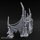 Rope-Lashed Totem-Masked Tribal Bamboo Palisade Scene Miniature for Dungeons and Dragons, Pathfinder or other TTRPGs