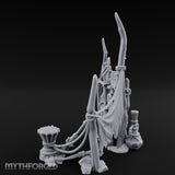 Rope-Lashed Totem-Masked Tribal Bamboo Palisade Scene Miniature for Dungeons and Dragons, Pathfinder or other TTRPGs
