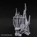 Rope-Lashed Totem-Masked Tribal Bamboo Palisade Scene Miniature for Dungeons and Dragons, Pathfinder or other TTRPGs
