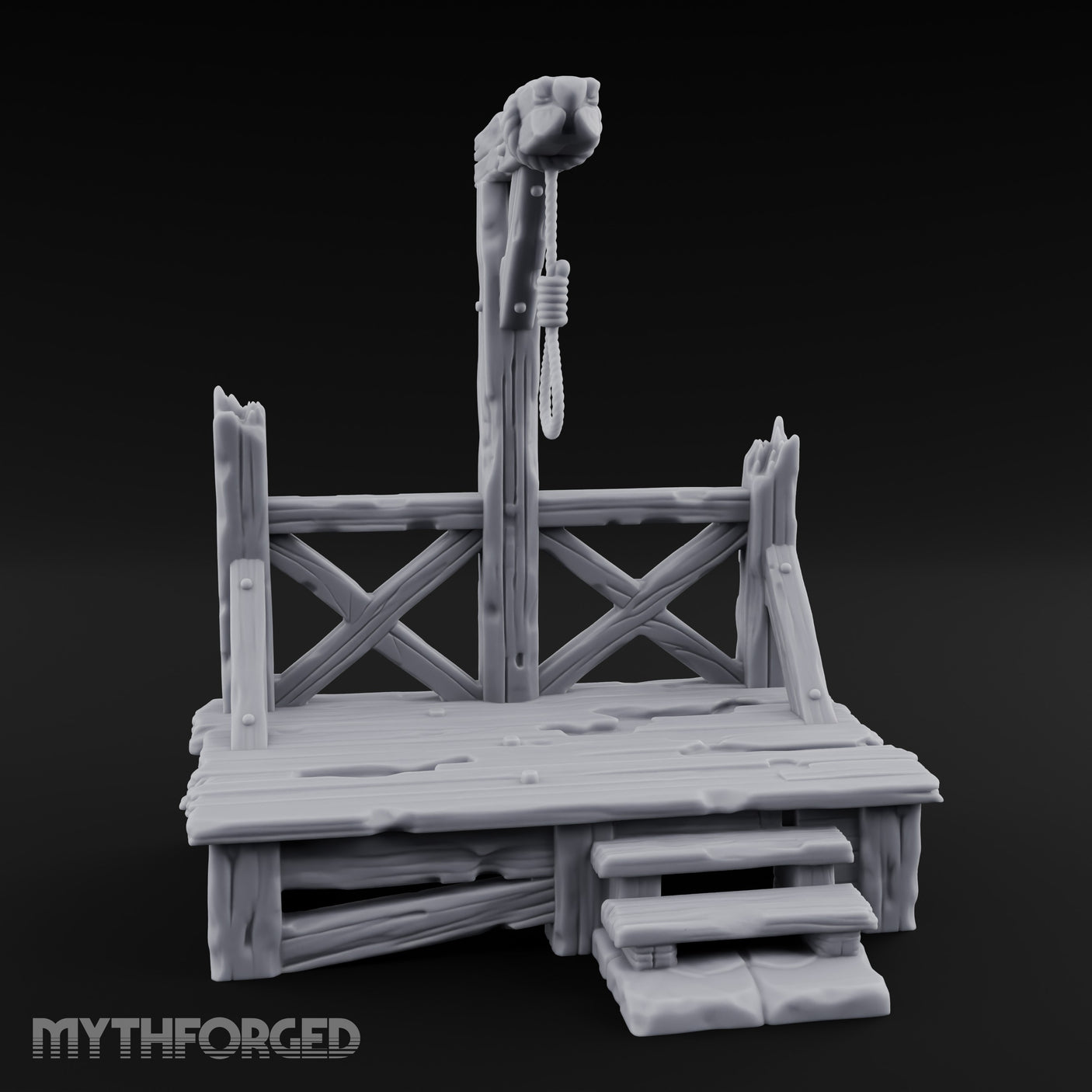 Rope-Strung Splinter-Edged Execution Scaffold Miniature for Dungeons and Dragons, Pathfinder or other TTRPGs
