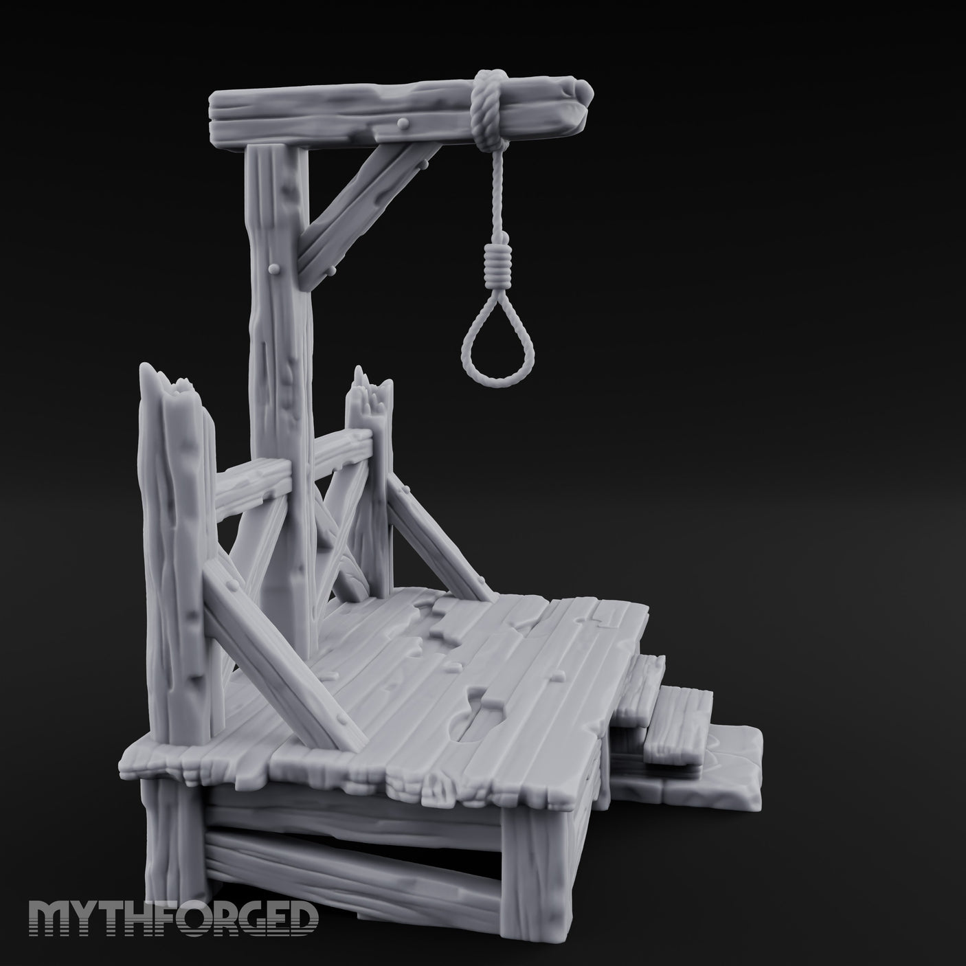 Rope-Strung Splinter-Edged Execution Scaffold Miniature for Dungeons and Dragons, Pathfinder or other TTRPGs