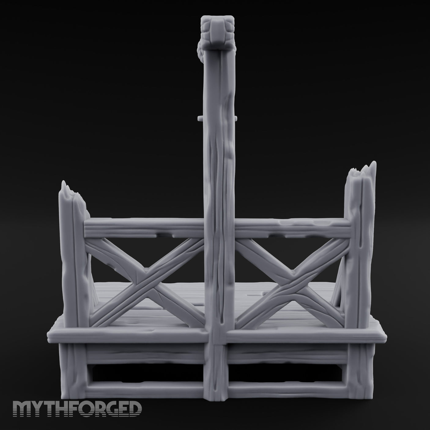 Rope-Strung Splinter-Edged Execution Scaffold Miniature for Dungeons and Dragons, Pathfinder or other TTRPGs