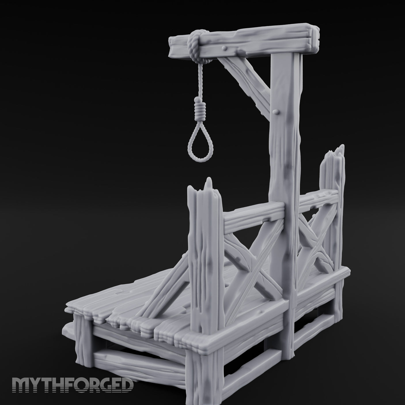 Rope-Strung Splinter-Edged Execution Scaffold Miniature for Dungeons and Dragons, Pathfinder or other TTRPGs