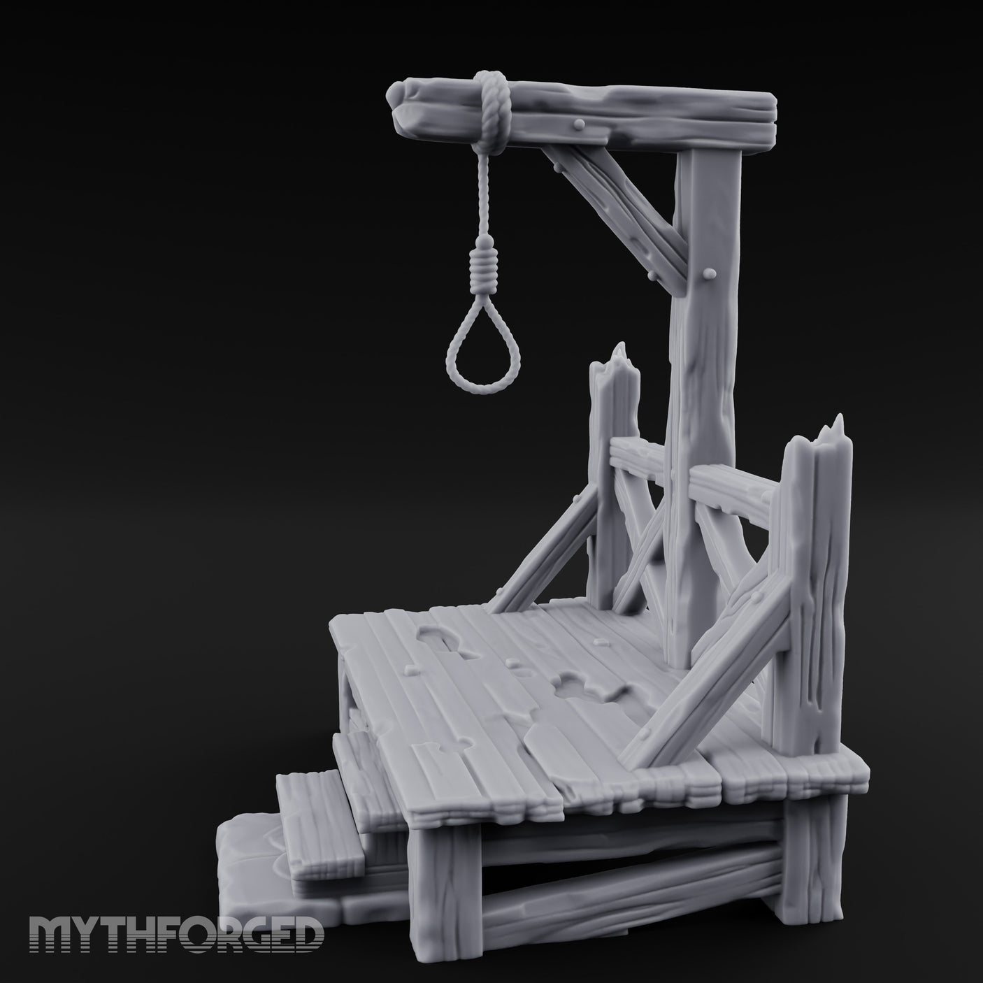 Rope-Strung Splinter-Edged Execution Scaffold Miniature for Dungeons and Dragons, Pathfinder or other TTRPGs