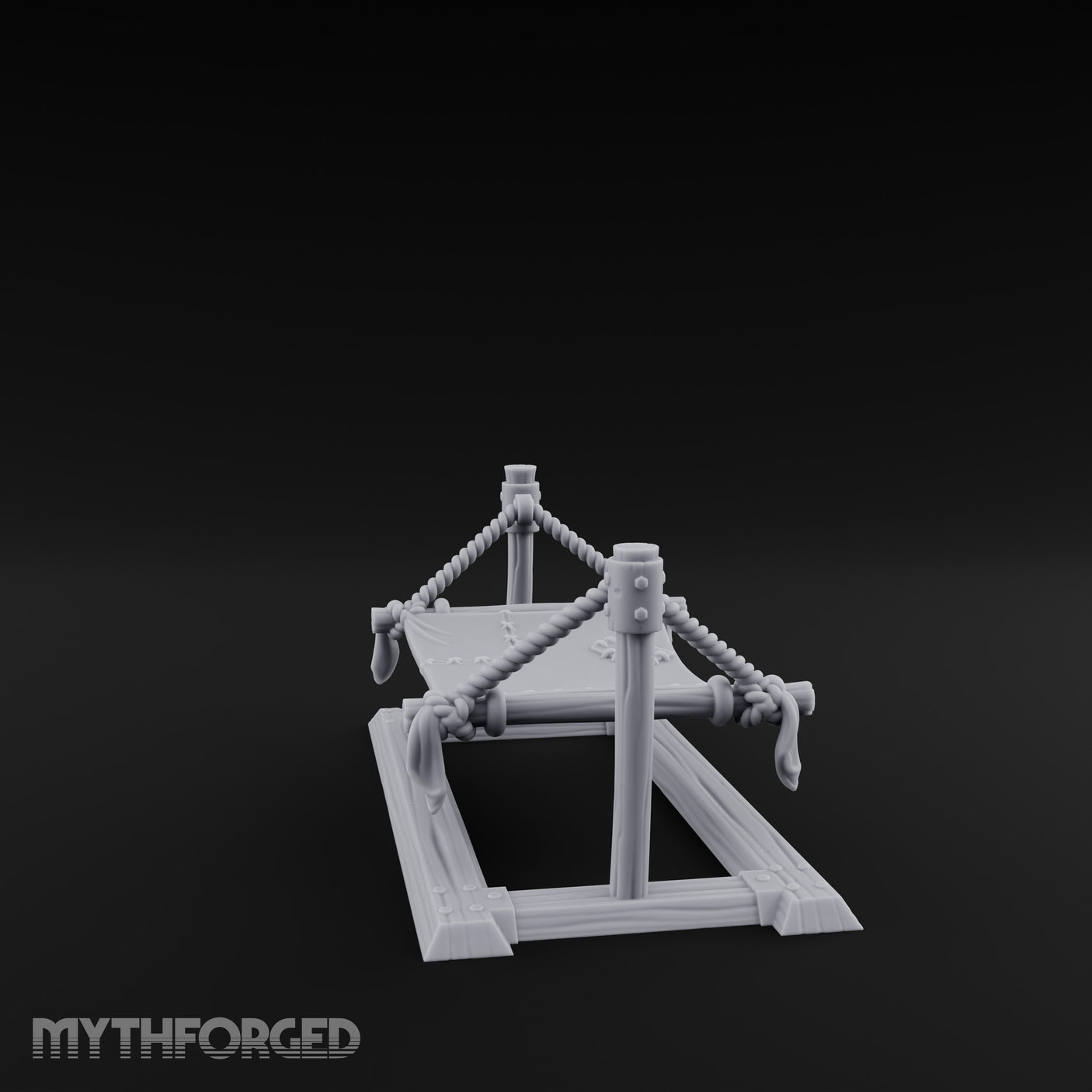Rope-Strung Timber-Framed Hammock Miniature for Dungeons and Dragons, Pathfinder or other TTRPGs