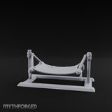 Rope-Strung Timber-Framed Hammock Miniature for Dungeons and Dragons, Pathfinder or other TTRPGs