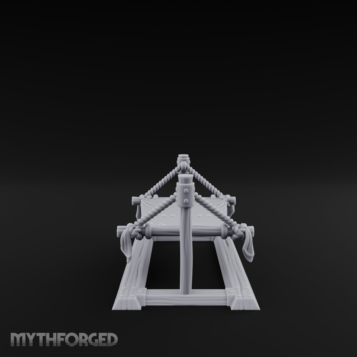 Rope-Strung Timber-Framed Hammock Miniature for Dungeons and Dragons, Pathfinder or other TTRPGs