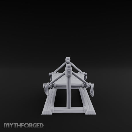 Rope-Strung Timber-Framed Hammock Miniature for Dungeons and Dragons, Pathfinder or other TTRPGs