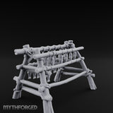 Rope-Tied Scale-Heavy Fish Drying Rack Miniature for Dungeons and Dragons, Pathfinder or other TTRPGs