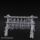 Rope-Tied Scale-Heavy Fish Drying Rack Miniature for Dungeons and Dragons, Pathfinder or other TTRPGs