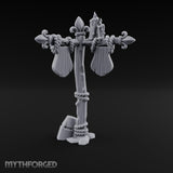 Rope-Wrapped Fleur-de-Lis Topped Candlelit Sign Post Miniature for Dungeons and Dragons, Pathfinder or other TTRPGs