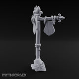 Rope-Wrapped Fleur-de-Lis Topped Candlelit Sign Post Miniature for Dungeons and Dragons, Pathfinder or other TTRPGs