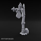 Rope-Wrapped Fleur-de-Lis Topped Candlelit Sign Post Miniature for Dungeons and Dragons, Pathfinder or other TTRPGs