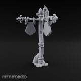 Rope-Wrapped Fleur-de-Lis Topped Candlelit Sign Post Miniature for Dungeons and Dragons, Pathfinder or other TTRPGs