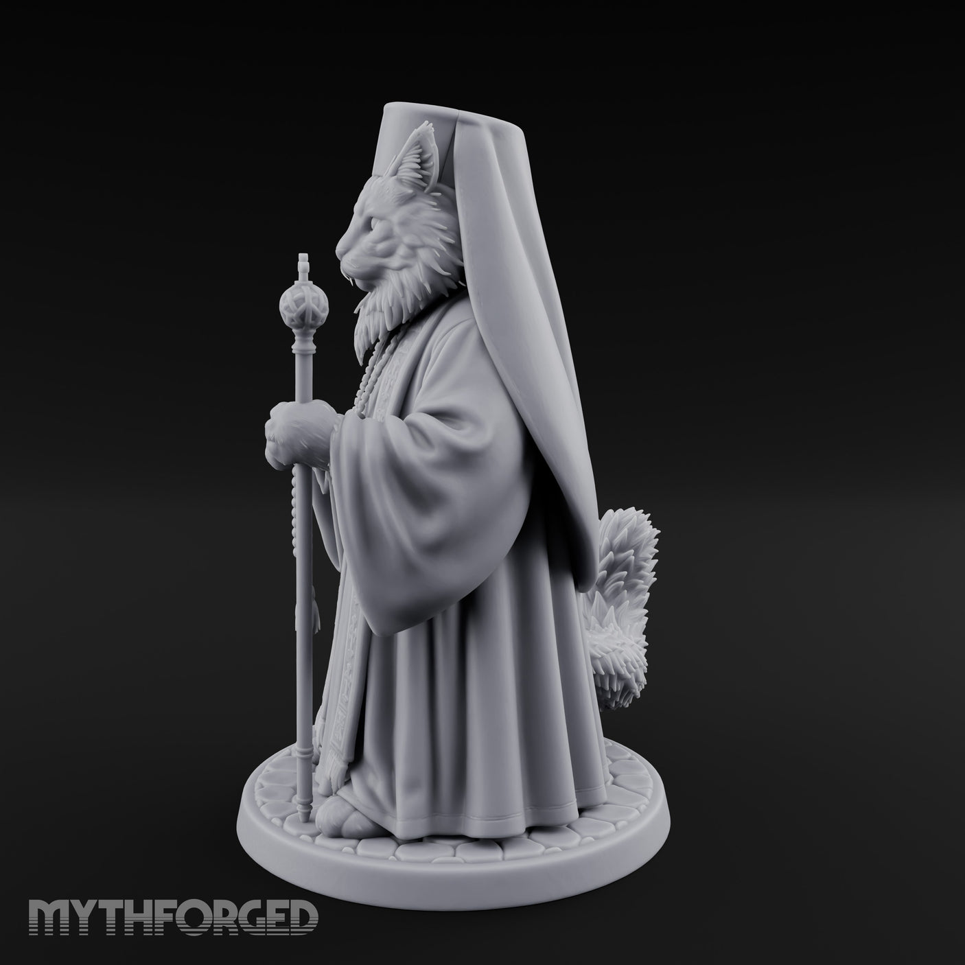 Rosary Clutching Tabaxi Cleric Miniature for Dungeons and Dragons, Pathfinder or other TTRPGs