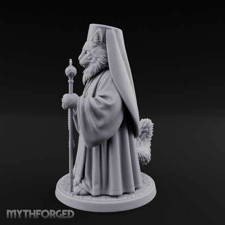 Rosary Clutching Tabaxi Cleric Miniature for Dungeons and Dragons, Pathfinder or other TTRPGs