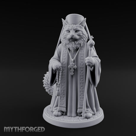 Rosary Clutching Tabaxi Cleric Miniature for Dungeons and Dragons, Pathfinder or other TTRPGs