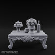 Rose-Bouquet Fruit-Laden Noble Coffee Table Miniature for Dungeons and Dragons, Pathfinder or other TTRPGs