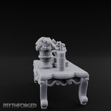Rose-Bouquet Fruit-Laden Noble Coffee Table Miniature for Dungeons and Dragons, Pathfinder or other TTRPGs