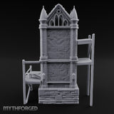 Rose-Windowed Scaffold-Ringed Gothic Bell Tower Miniature for Dungeons and Dragons, Pathfinder or other TTRPGs